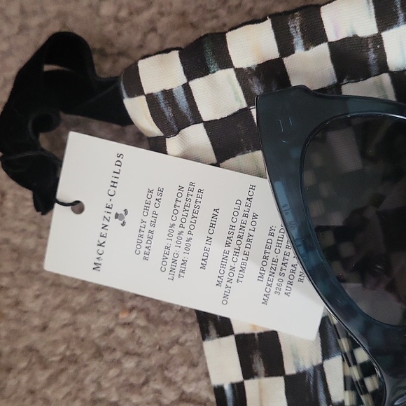 Mackenzie-Childs Green Frames and Black White Sunglasses Uv Last One - Picture 2 of 6